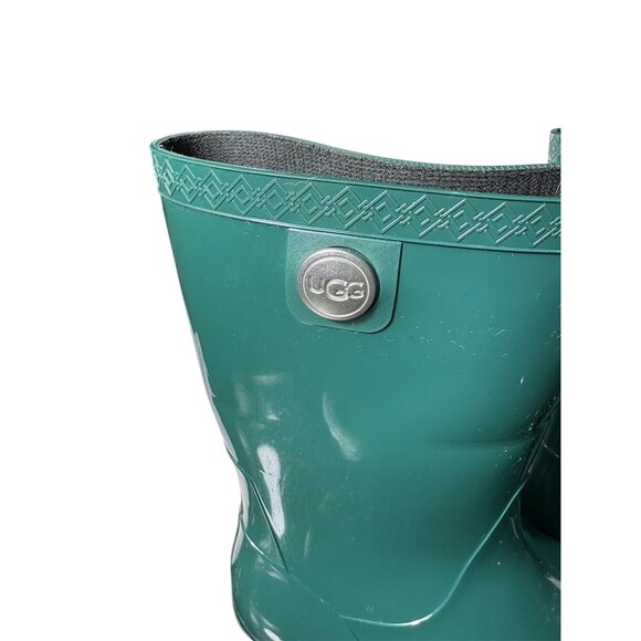 UGG Sienna Rain Boots Womens Size 9 Green Mid-Calf Waterproof Pull On - Picture 2 of 11